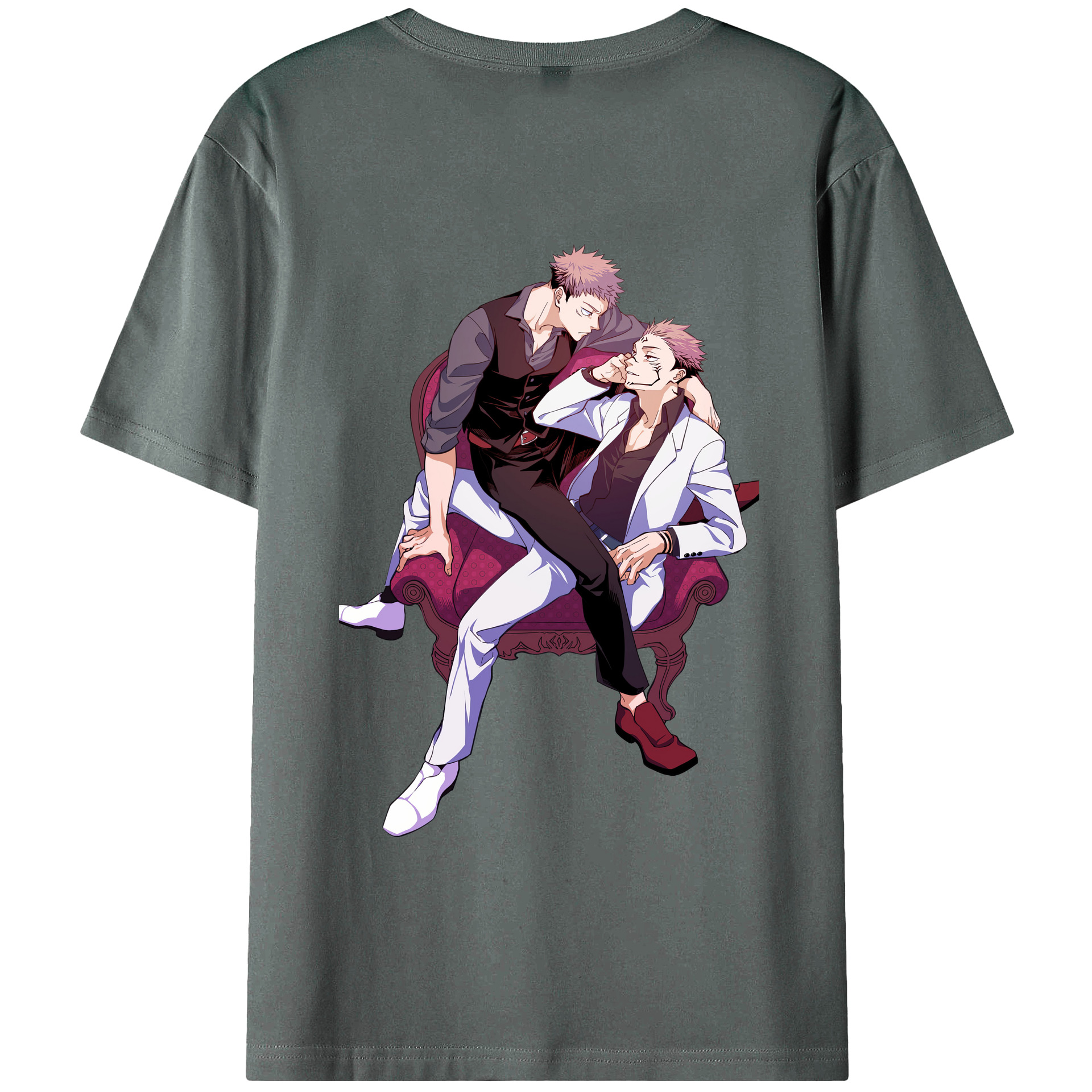 （画像用） 呪術廻戦 Jujutsu Kaisen 綿100％ メンズ半袖Tシャツ（バックプリント） 通気性